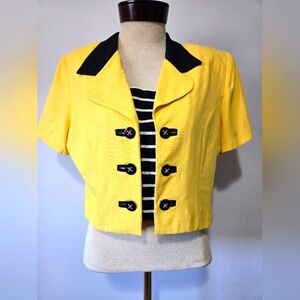 VINTAGE- Sophisticate Petite Yellow and Black Nautical Jacket. Size 12